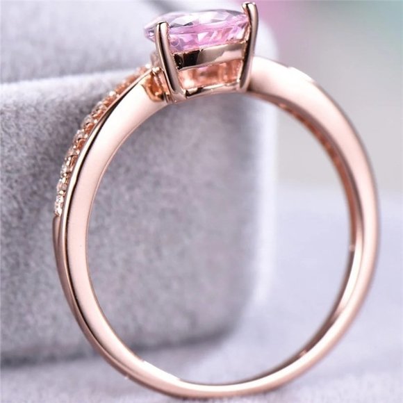 💝 Elegant Crystal Clear Pear Zircon Double Layer Rings for Women, EVGG1175 - Picture 6 of 7